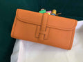 Hermes Jige 29cm Wallet Clutch In Epsom Leather Orange