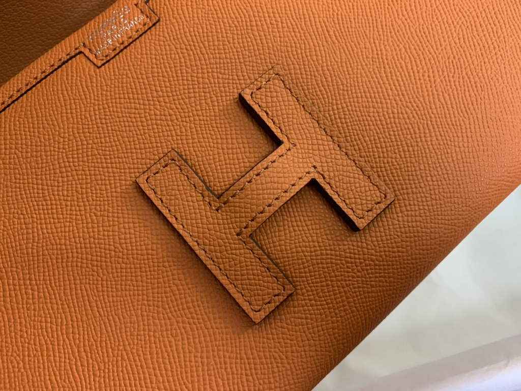 Hermes Jige 29cm Wallet Clutch In Epsom Leather Orange