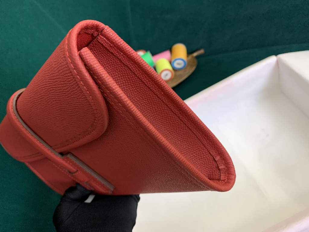 Hermes Jige 29cm Wallet Clutch In Epsom Leather Red