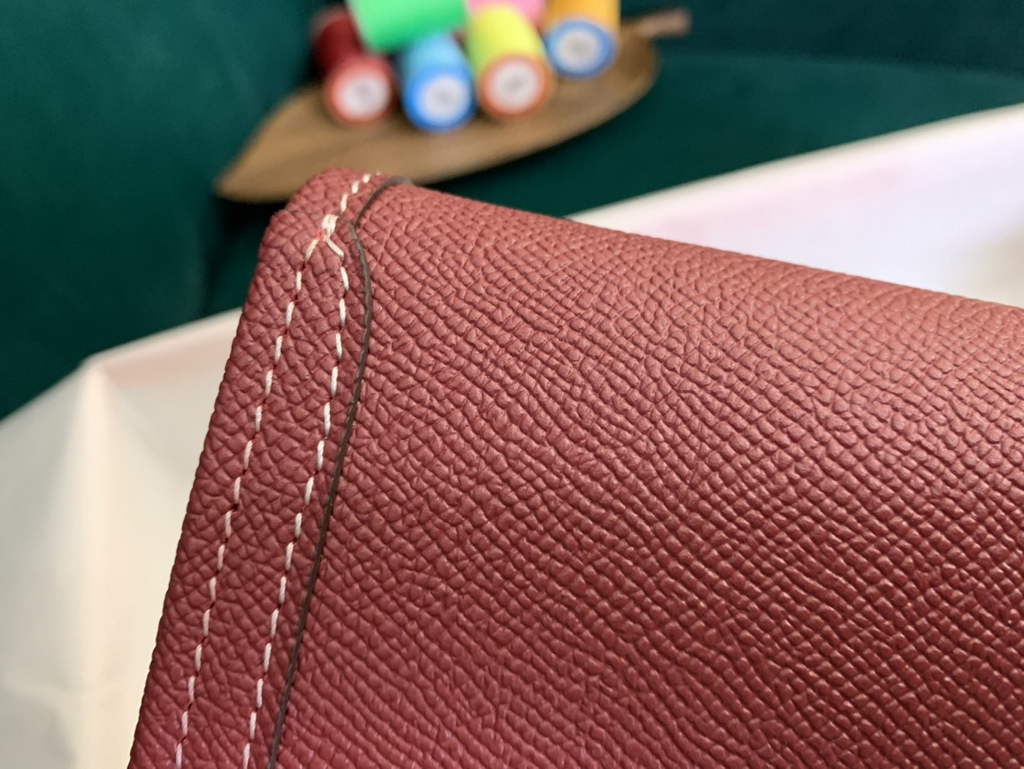 Hermes Jige 29cm Wallet Clutch In Epsom Leather Wine Red