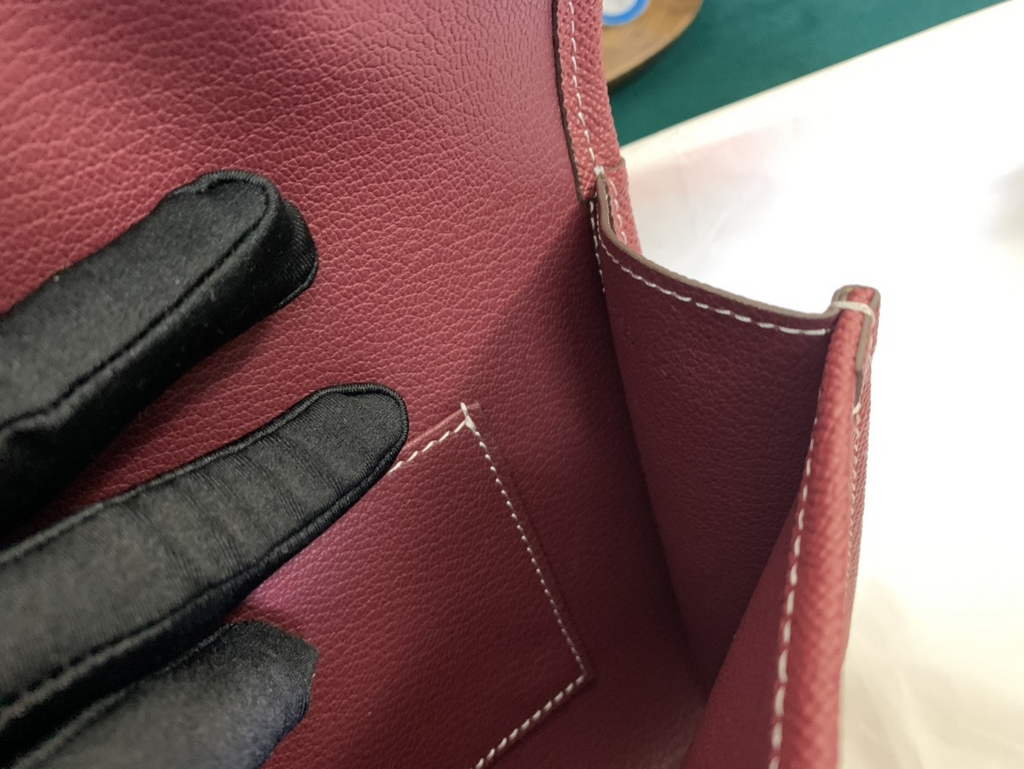 Hermes Jige 29cm Wallet Clutch In Epsom Leather Wine Red
