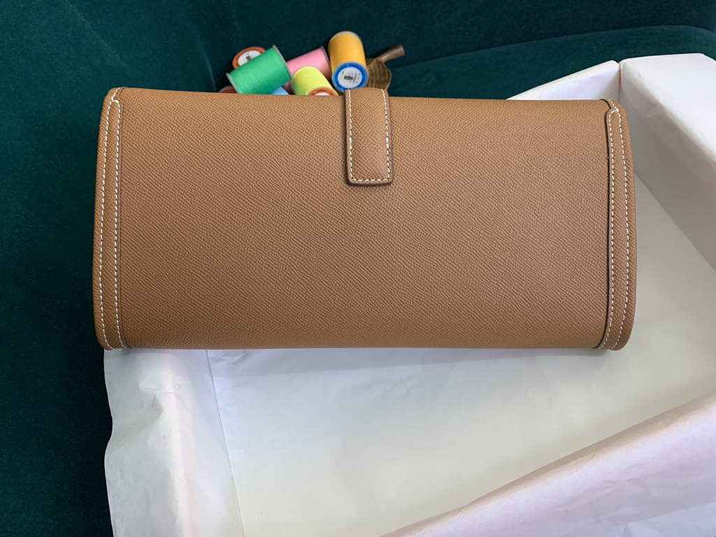 Hermes Jige 29cm Wallet Clutch In Epsom Leather Light Brown