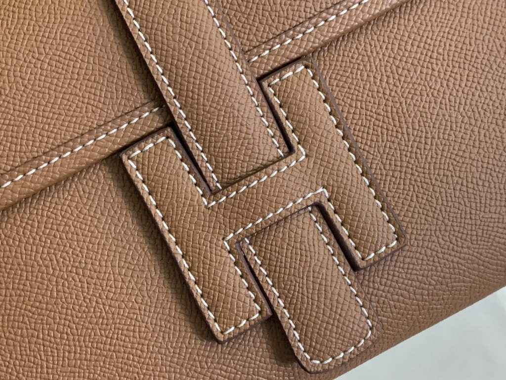 Hermes Jige 29cm Wallet Clutch In Epsom Leather Light Brown