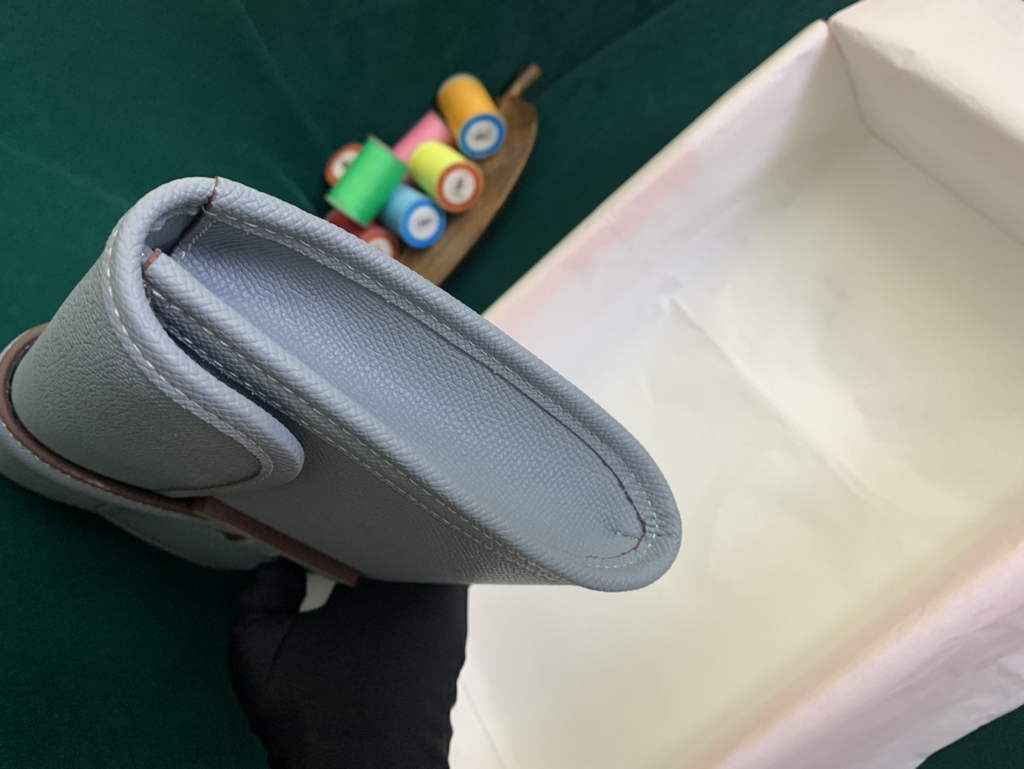 Hermes Jige 29cm Wallet Clutch In Epsom Leather Light Blue