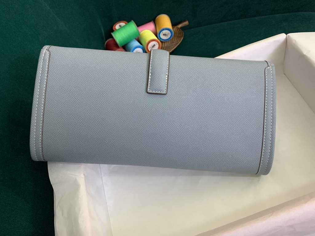 Hermes Jige 29cm Wallet Clutch In Epsom Leather Light Blue