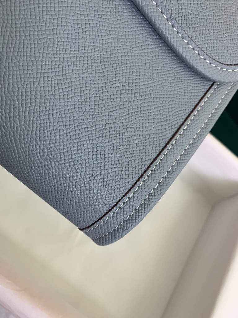 Hermes Jige 29cm Wallet Clutch In Epsom Leather Light Blue