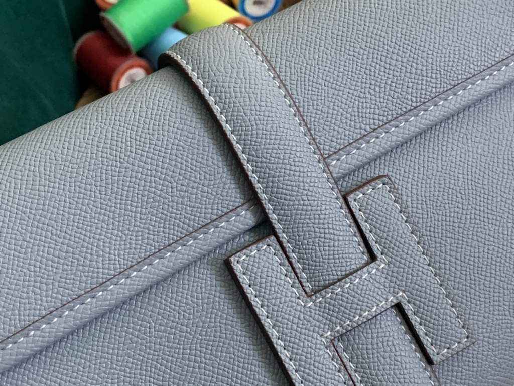 Hermes Jige 29cm Wallet Clutch In Epsom Leather Light Blue