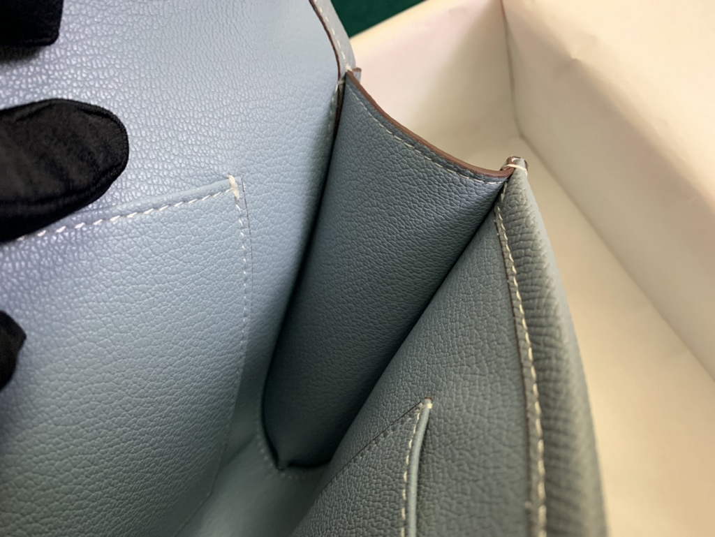 Hermes Jige 29cm Wallet Clutch In Epsom Leather Light Blue