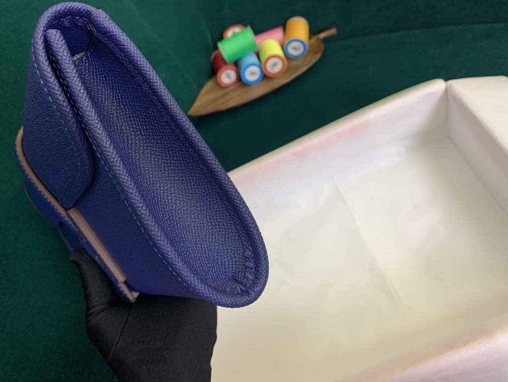 Hermes Jige 29cm Wallet Clutch In Epsom Leather Dark Blue