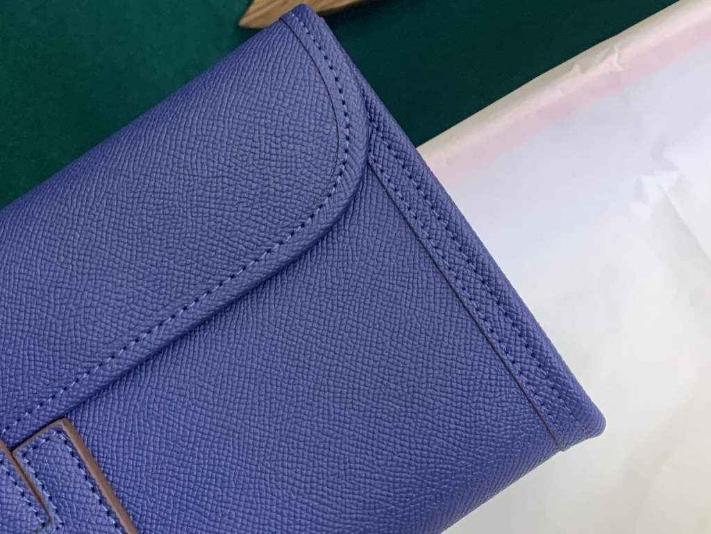Hermes Jige 29cm Wallet Clutch In Epsom Leather Dark Blue