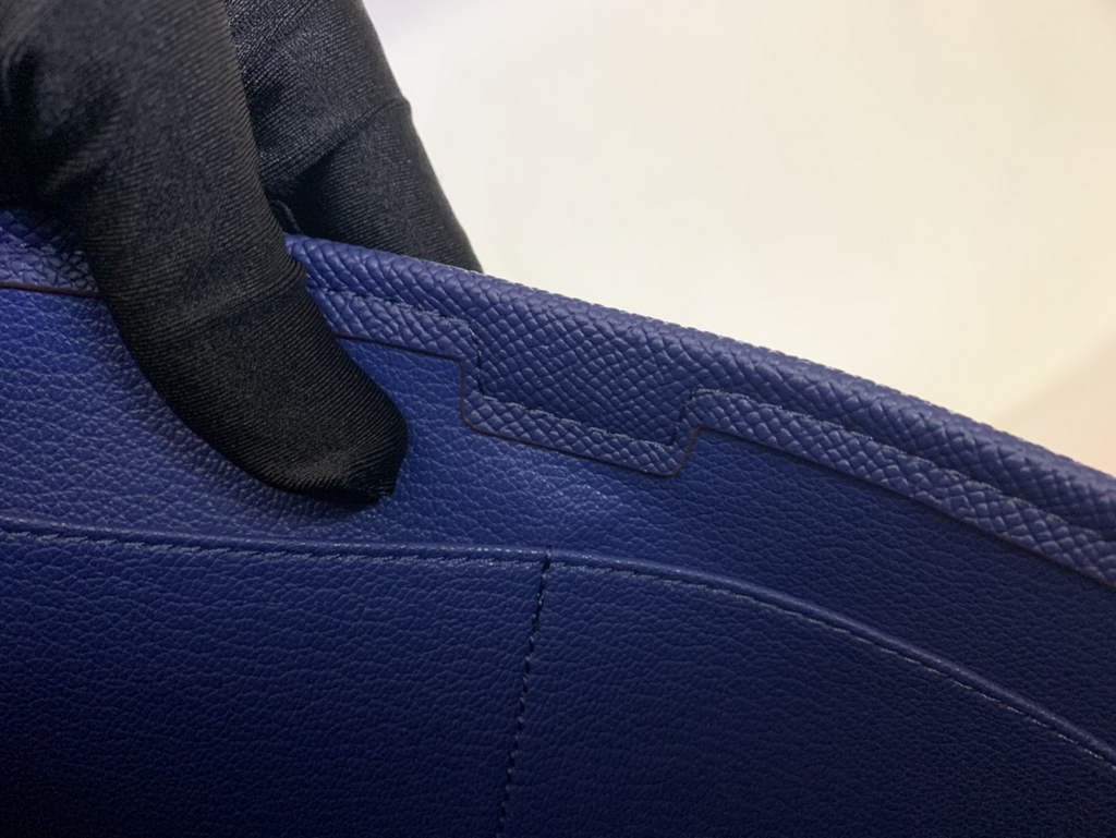 Hermes Jige 29cm Wallet Clutch In Epsom Leather Dark Blue