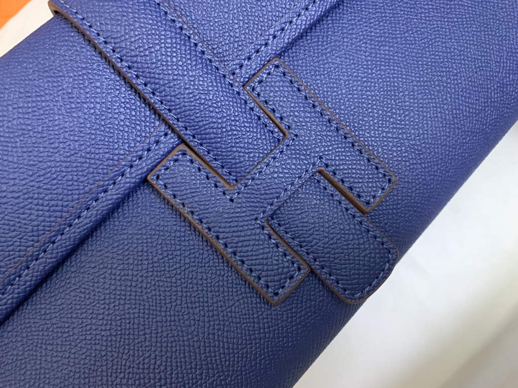 Hermes Jige 29cm Wallet Clutch In Epsom Leather Dark Blue