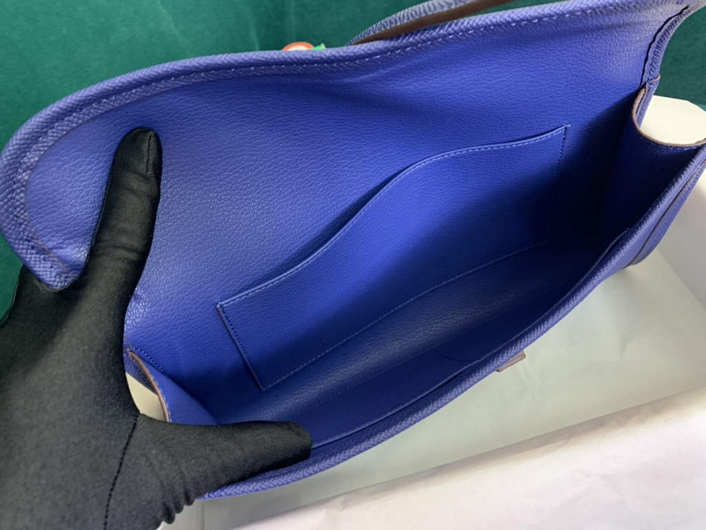 Hermes Jige 29cm Wallet Clutch In Epsom Leather Dark Blue