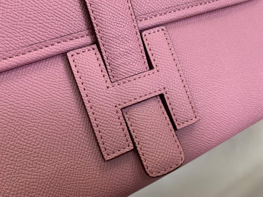 Hermes Jige 29cm Wallet Clutch In Epsom Leather Pink