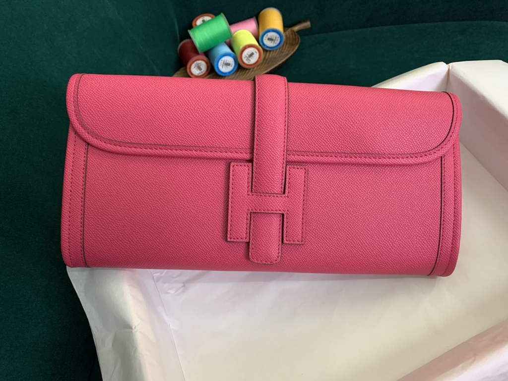 Hermes Jige 29cm Wallet Clutch In Epsom Leather Plum