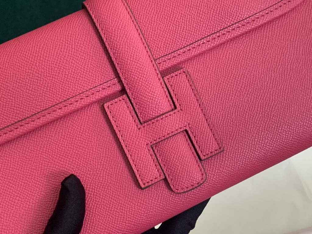 Hermes Jige 29cm Wallet Clutch In Epsom Leather Plum