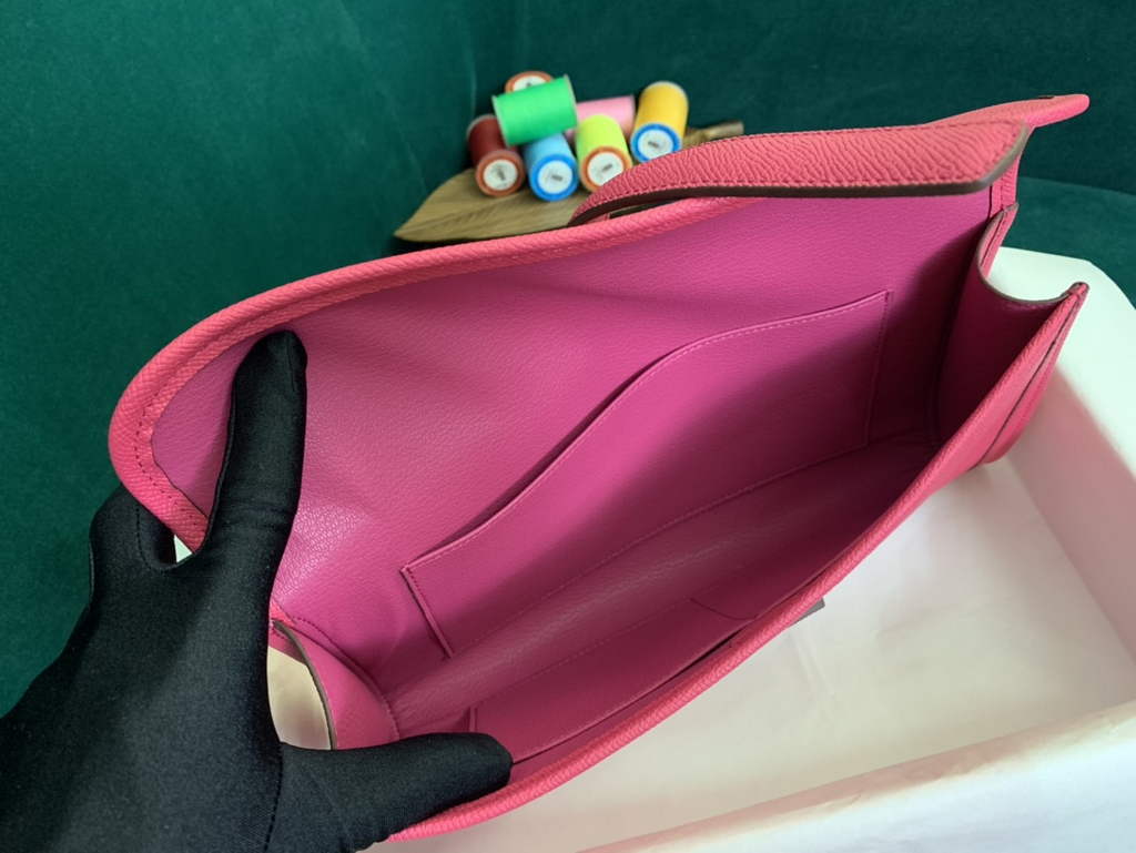 Hermes Jige 29cm Wallet Clutch In Epsom Leather Plum