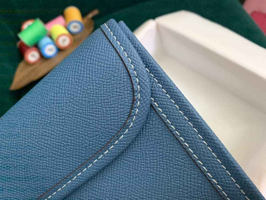 Hermes Jige 29cm Wallet Clutch In Epsom Leather Blue