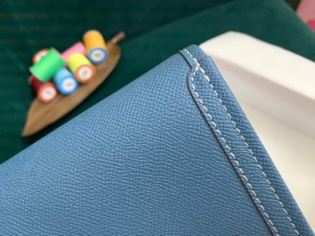 Hermes Jige 29cm Wallet Clutch In Epsom Leather Blue