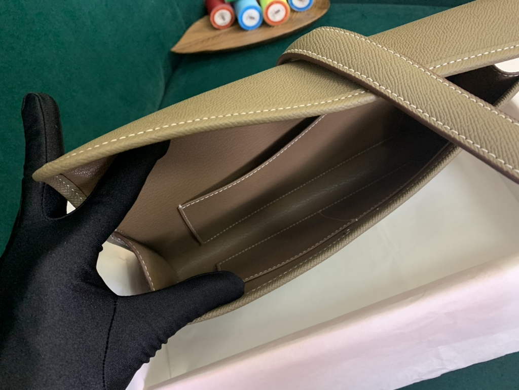 Hermes Jige 29cm Wallet Clutch In Epsom Leather Gray