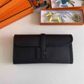 Hermes Jige Elan 29 Wallet Clutch In Epsom Leather Black