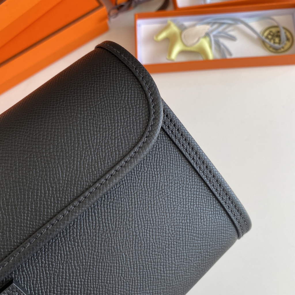 Hermes Jige Elan 29 Wallet Clutch In Epsom Leather Black