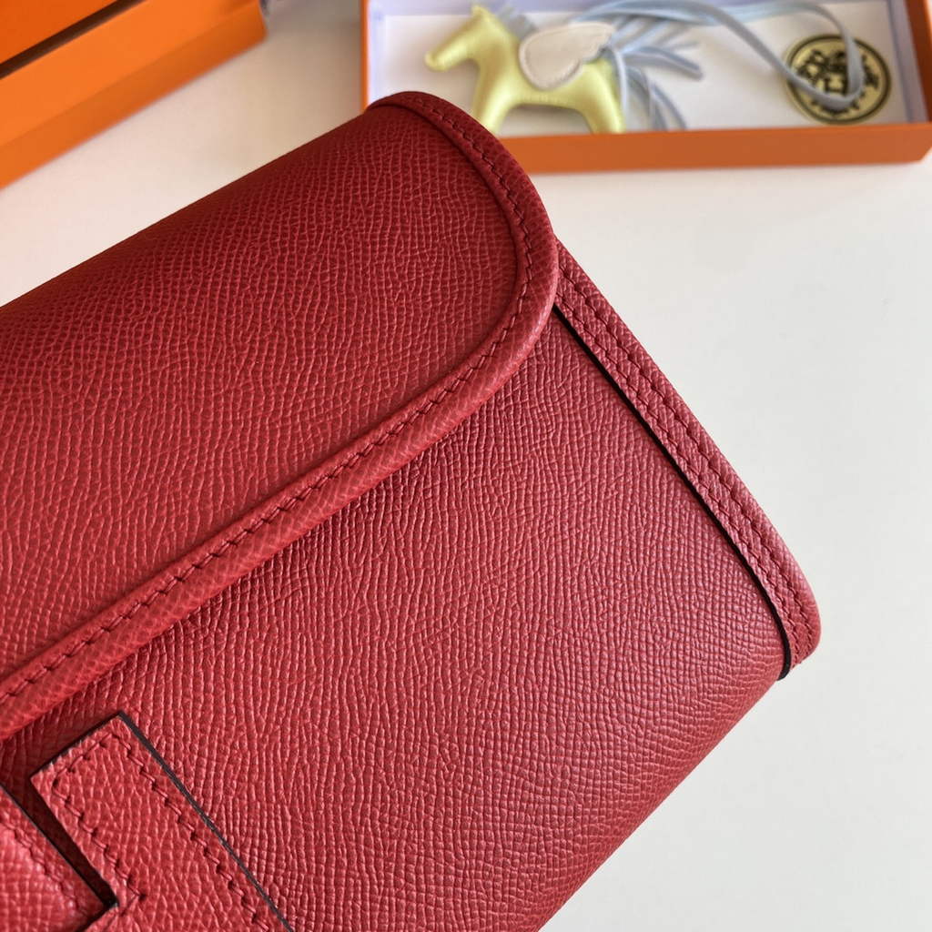 Hermes Jige 29 Wallet Clutch In Epsom Leather Red