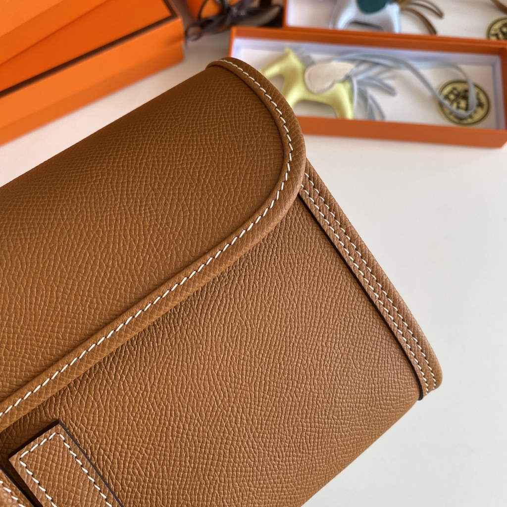 Hermes Jige 29 Wallet Clutch In Epsom Leather Light Brown