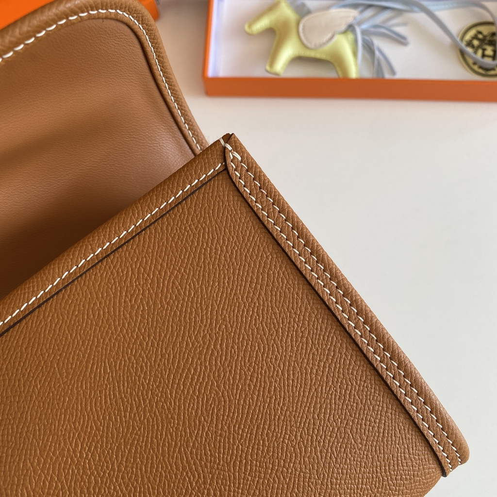 Hermes Jige 29 Wallet Clutch In Epsom Leather Light Brown