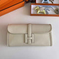 Hermes Jige 29 Wallet Clutch In Epsom Leather Beige