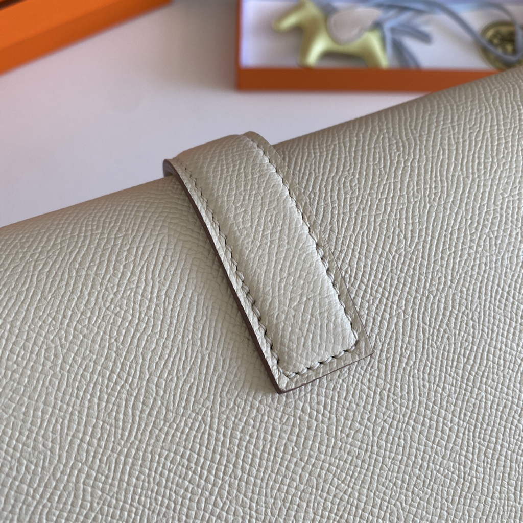 Hermes Jige 29 Wallet Clutch In Epsom Leather Beige