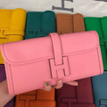 Hermes Jige 29 Wallet Clutch In Epsom Leather Pink