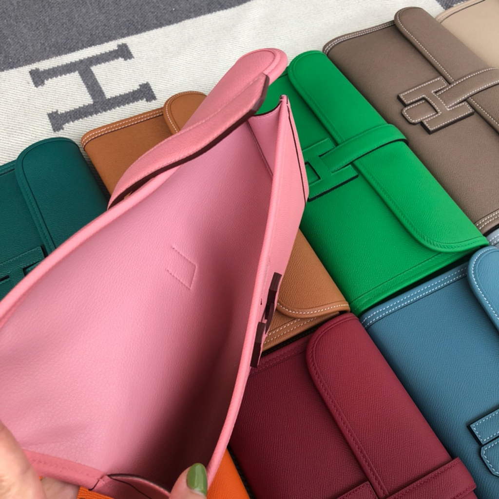 Hermes Jige 29 Wallet Clutch In Epsom Leather Pink