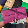 Hermes Jige 29 Wallet Clutch In Epsom Leather Purple