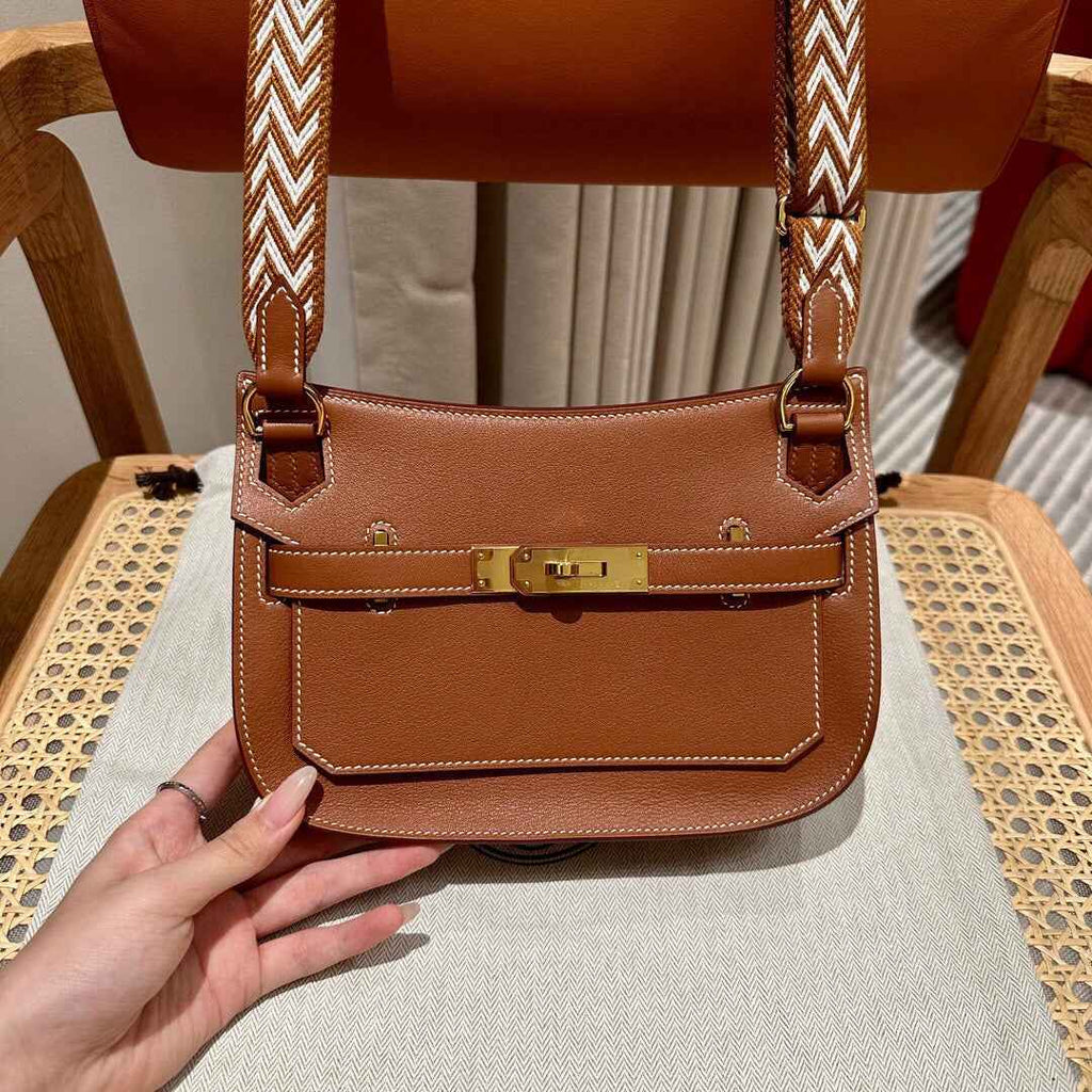 Hermes Jypsiere mini bag Tan Gold Swift Leather H25650