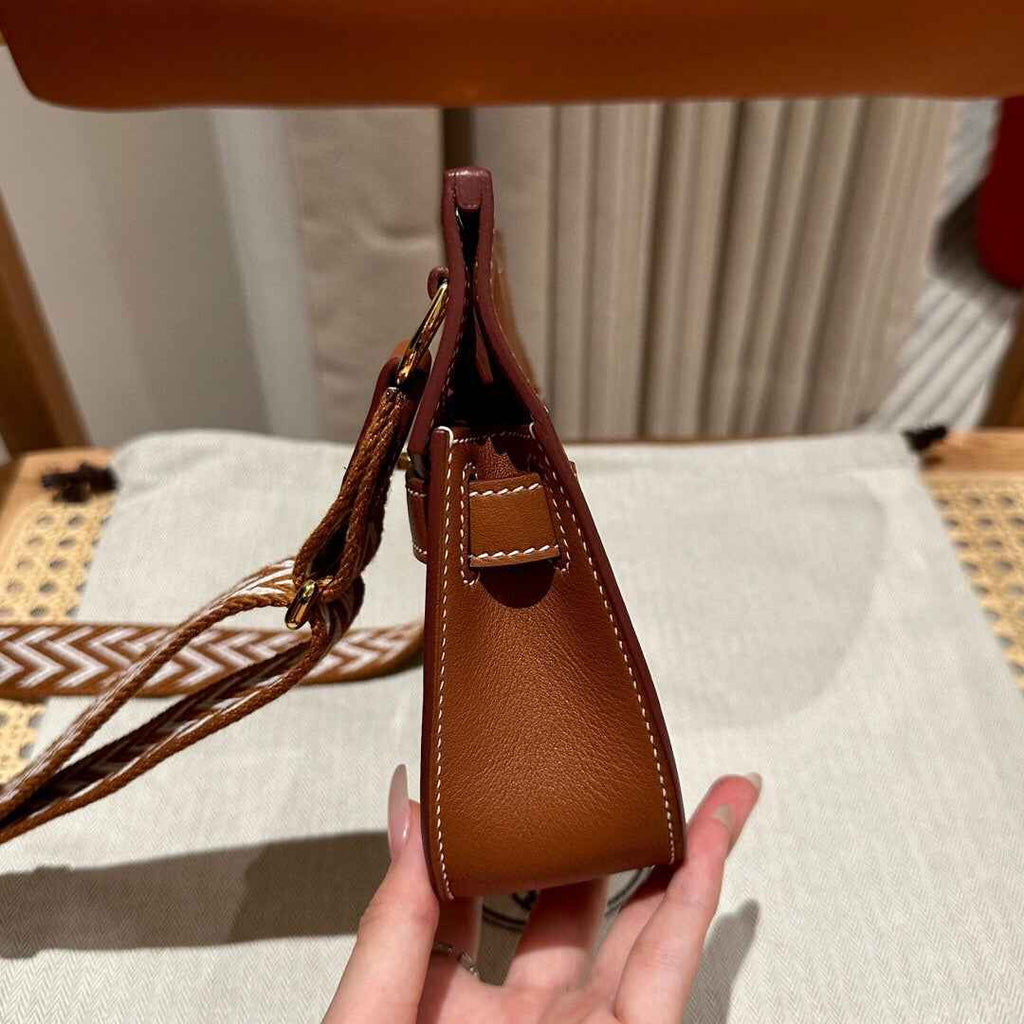 Hermes Jypsiere mini bag Tan Gold Swift Leather H25650