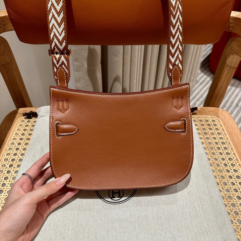 Hermes Jypsiere mini bag Tan Gold Swift Leather H25650