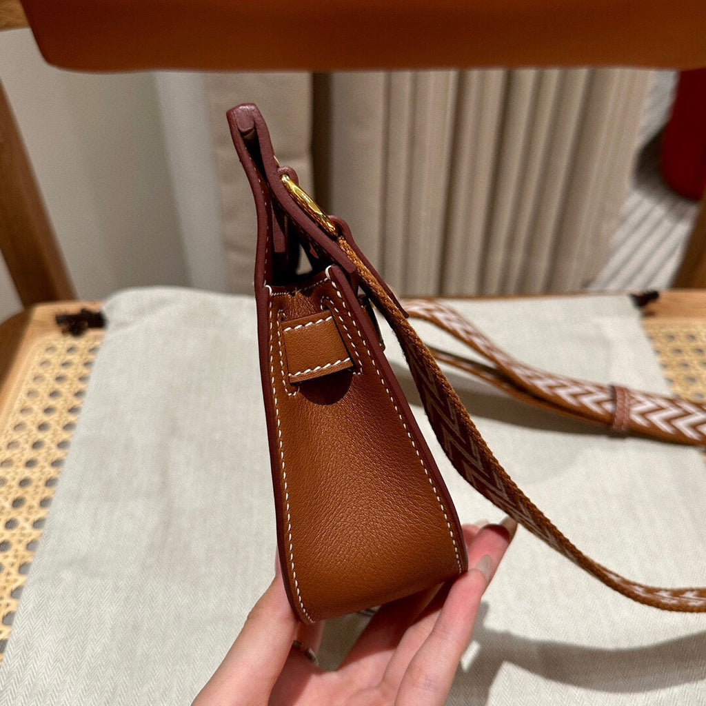 Hermes Jypsiere mini bag Tan Gold Swift Leather H25650