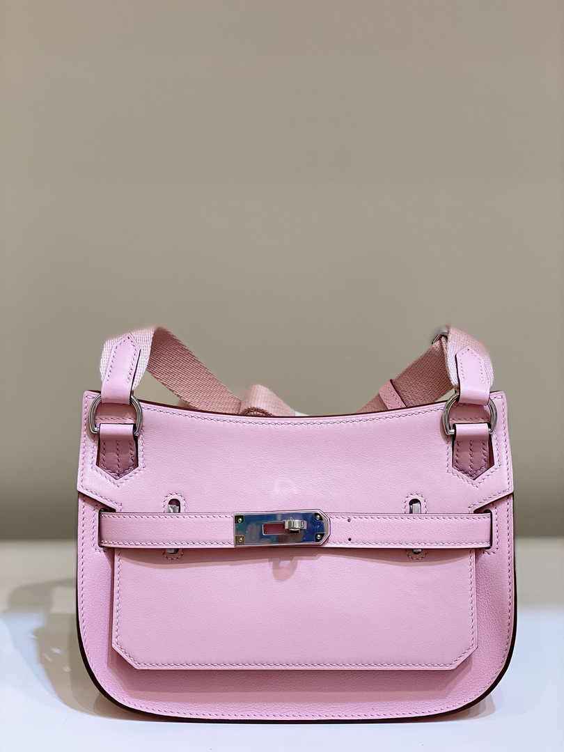 Hermes Jypsiere mini bag Pink Swift Leather Silver H25613