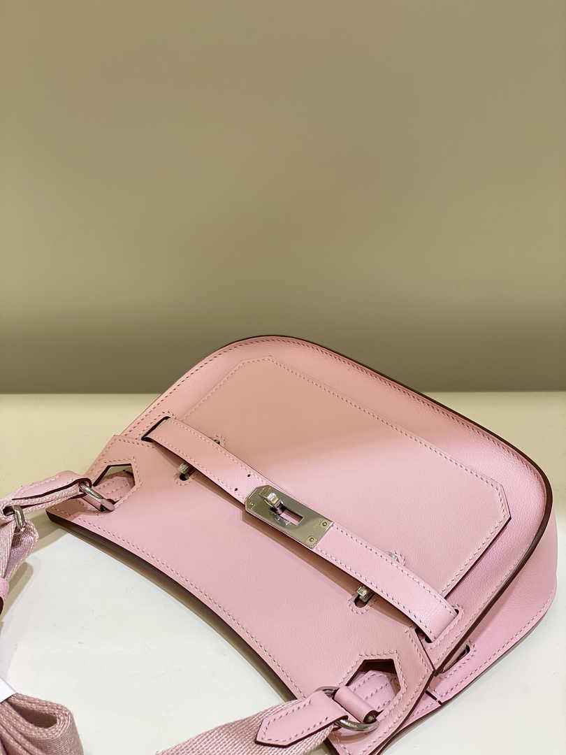 Hermes Jypsiere mini bag Pink Swift Leather Silver H25613