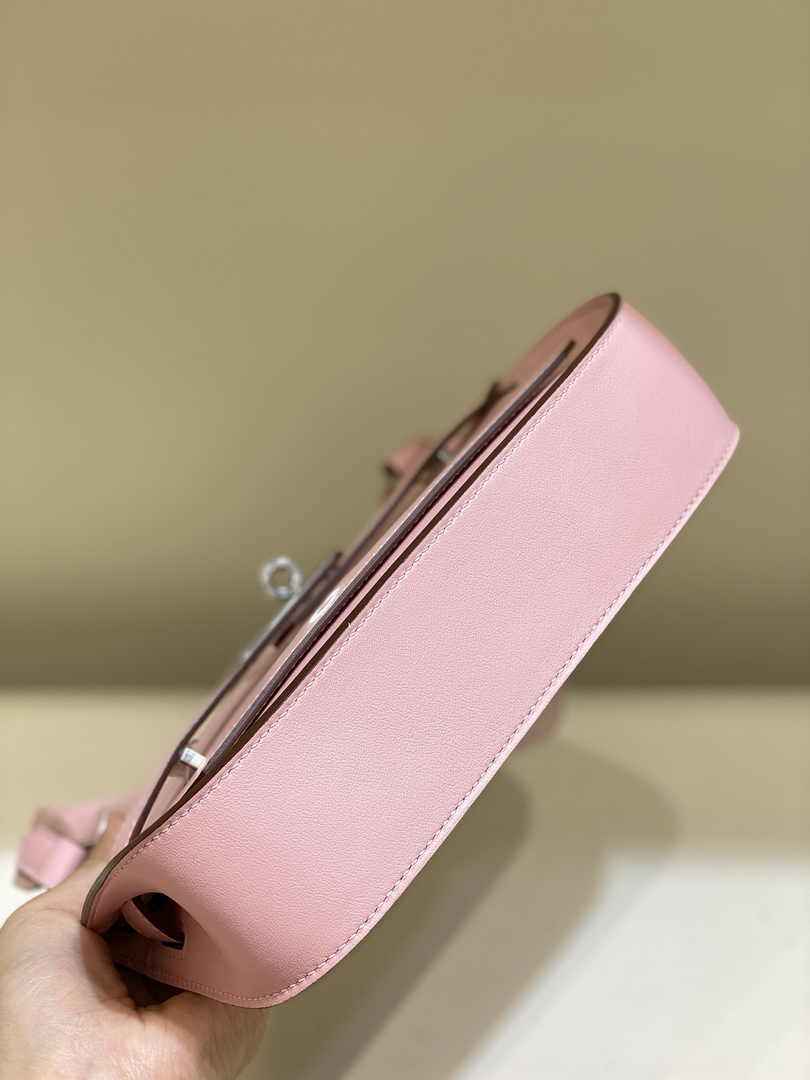 Hermes Jypsiere mini bag Pink Swift Leather Silver H25613
