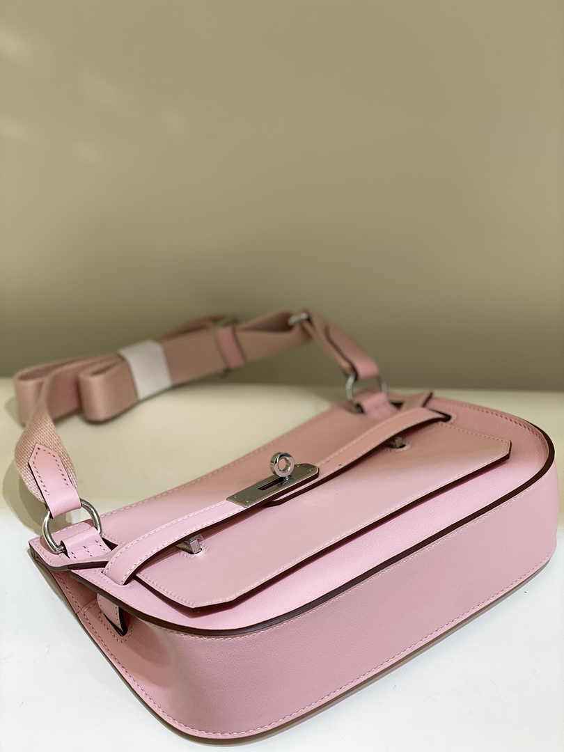 Hermes Jypsiere mini bag Pink Swift Leather Silver H25613
