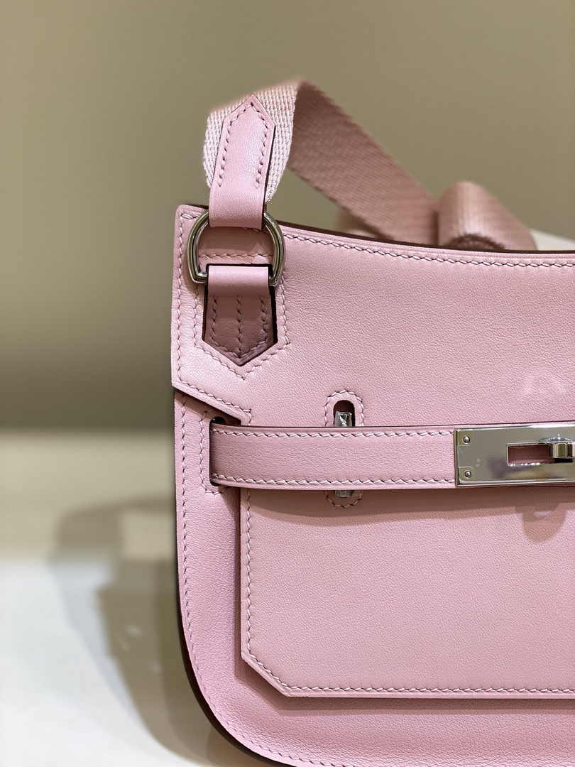 Hermes Jypsiere mini bag Pink Swift Leather Silver H25613