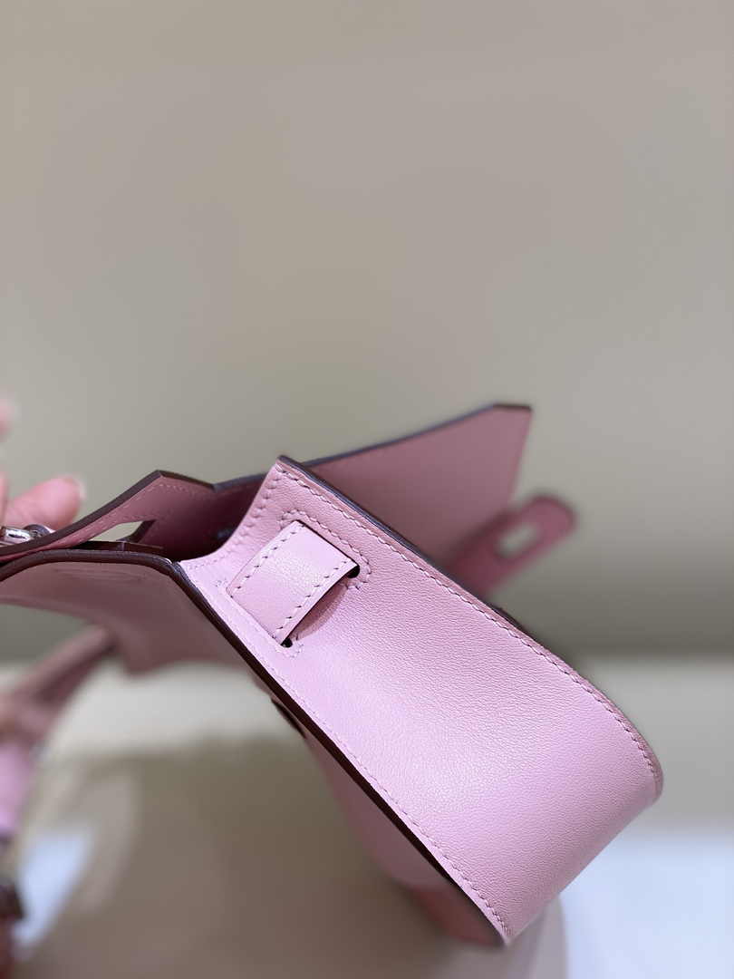 Hermes Jypsiere mini bag Pink Swift Leather Silver H25613