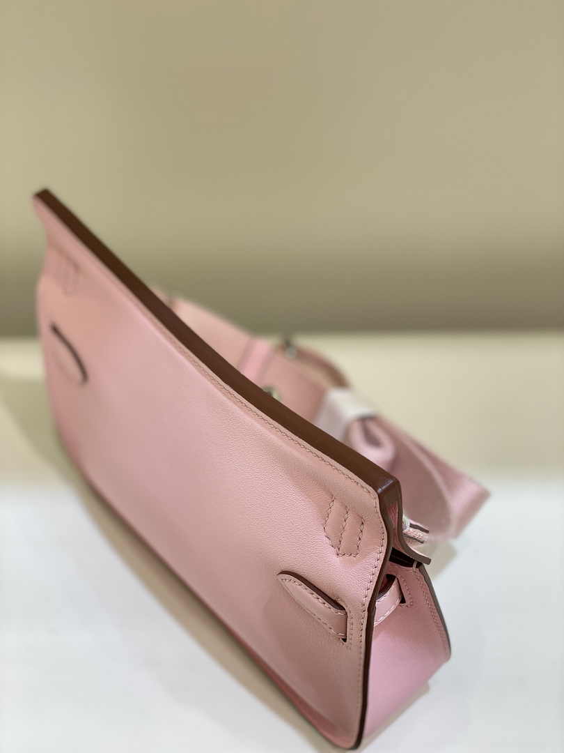 Hermes Jypsiere mini bag Pink Swift Leather Silver H25613