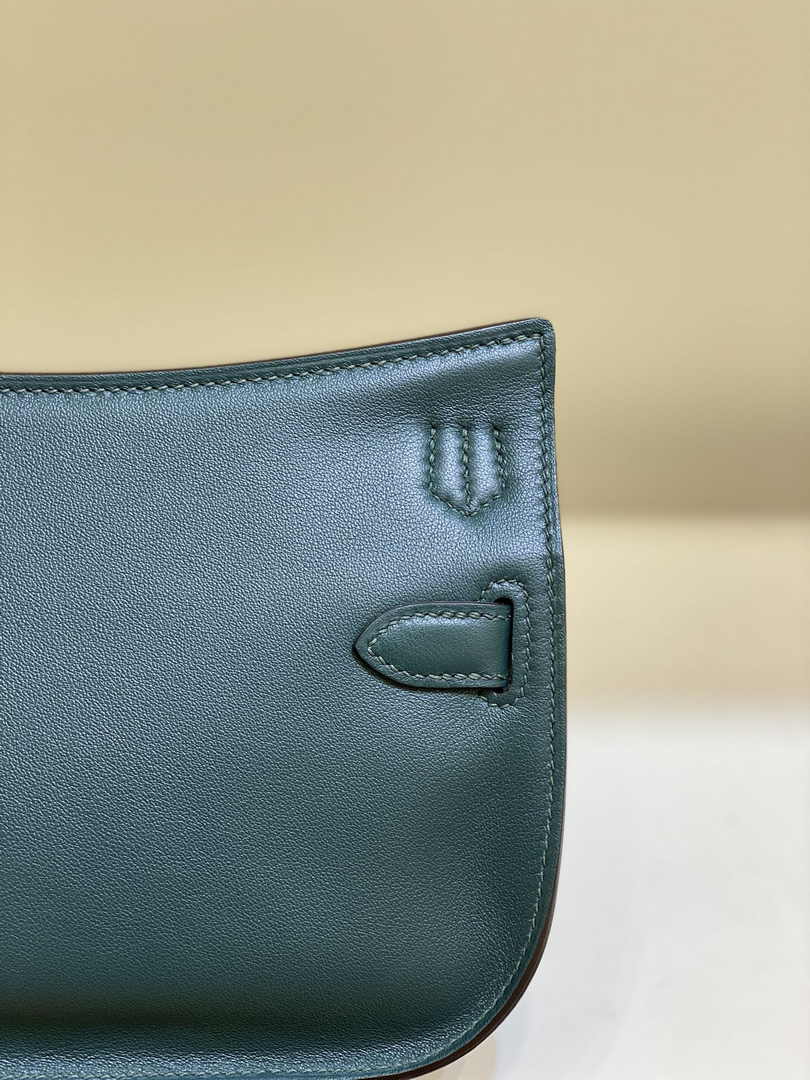 Hermes Jypsiere mini bag Dark Green Swift Leather Gold H25636