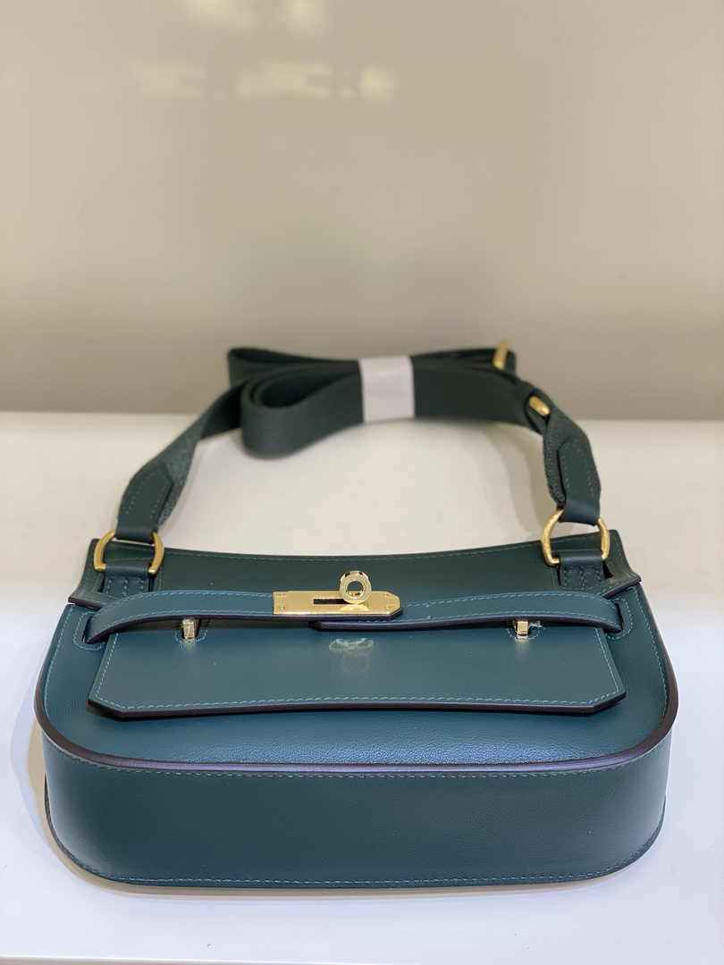 Hermes Jypsiere mini bag Dark Green Swift Leather Gold H25636