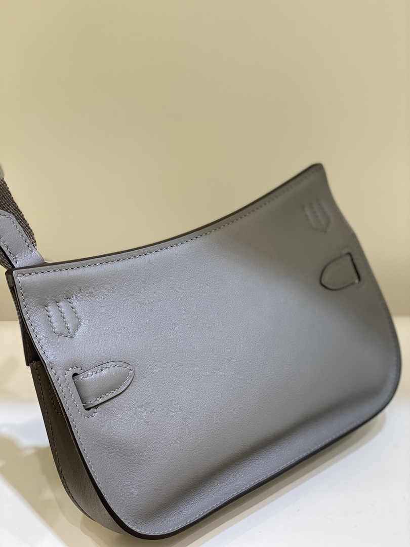 Hermes Jypsiere mini bag Dark Gray Swift Leather Silver H25631