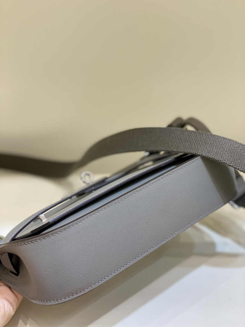 Hermes Jypsiere mini bag Dark Gray Swift Leather Silver H25631
