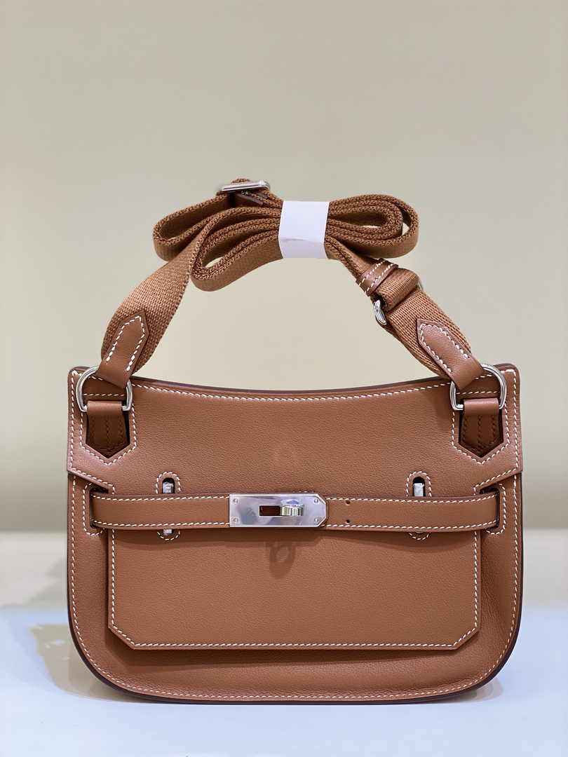 Hermes Jypsiere mini bag Tan Swift Leather Silver H25609
